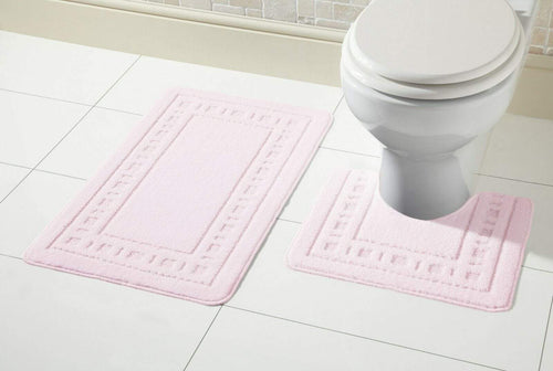 OLIVIA ROCCO Miami Bath Mat Set Ultra Absorbent Non Slip With Pedestal Multi colour