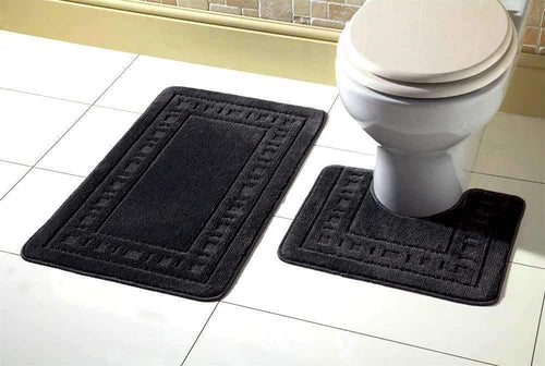 OLIVIA ROCCO Miami Bath Mat Set Ultra Absorbent Non Slip With Pedestal Multi colour