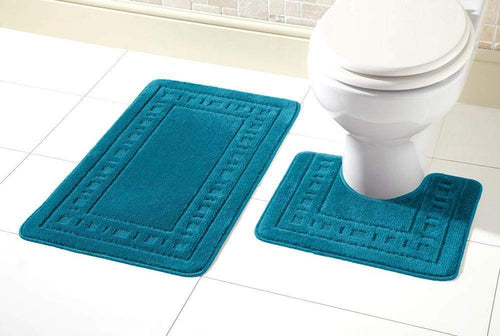 OLIVIA ROCCO Miami Bath Mat Set Ultra Absorbent Non Slip With Pedestal Multi colour