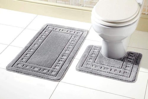 OLIVIA ROCCO Miami Bath Mat Set Ultra Absorbent Non Slip With Pedestal Multi colour