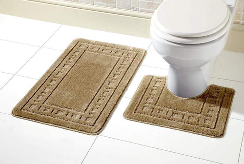 OLIVIA ROCCO Miami Bath Mat Set Ultra Absorbent Non Slip With Pedestal Multi colour