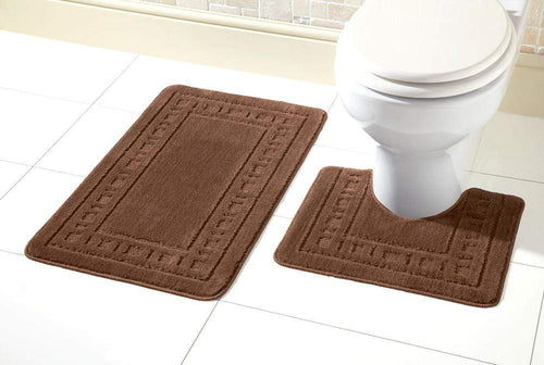 OLIVIA ROCCO Miami Bath Mat Set Ultra Absorbent Non Slip With Pedestal Multi colour