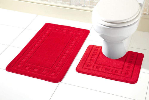 OLIVIA ROCCO Miami Bath Mat Set Ultra Absorbent Non Slip With Pedestal Multi colour
