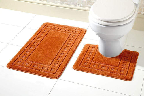 OLIVIA ROCCO Miami Bath Mat Set Ultra Absorbent Non Slip With Pedestal Multi colour