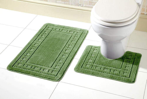 OLIVIA ROCCO Miami Bath Mat Set Ultra Absorbent Non Slip With Pedestal Multi colour