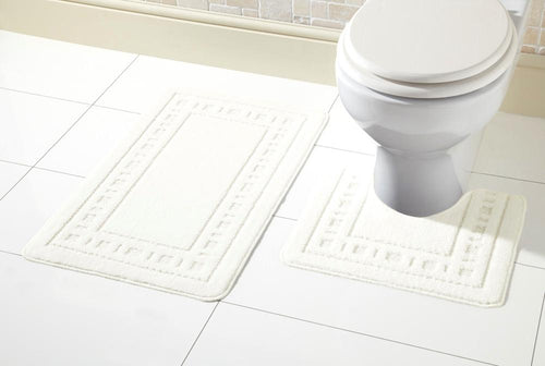 OLIVIA ROCCO Miami Bath Mat Set Ultra Absorbent Non Slip With Pedestal Multi colour