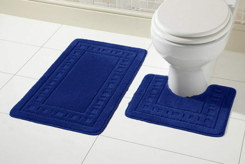 OLIVIA ROCCO Miami Bath Mat Set Ultra Absorbent Non Slip With Pedestal Multi colour