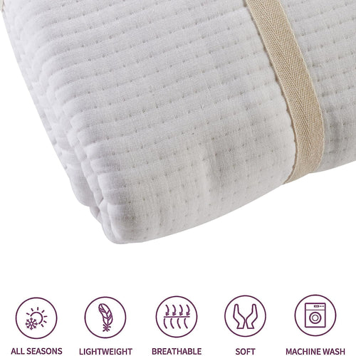 OLIVIA ROCCO Hotel Collection Quilted Bedspread 240x260 cm White and Grey 100% Sustainable Cotton Super Soft Easy-Care Home Essential