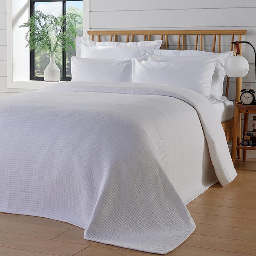 OLIVIA ROCCO Hotel Collection Quilted Bedspread 240x260 cm White and Grey 100% Sustainable Cotton Super Soft Easy-Care Home Essential