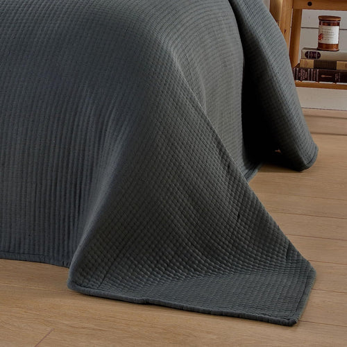 OLIVIA ROCCO Hotel Collection Quilted Bedspread 240x260 cm White and Grey 100% Sustainable Cotton Super Soft Easy-Care Home Essential