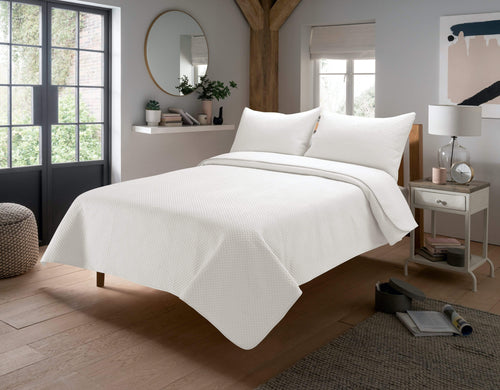 OLIVIA ROCCO Capri Embossed Luxury Bedspread Set With Quilted Throw And Duvet Matching