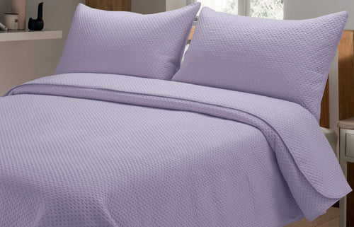 OLIVIA ROCCO Capri Embossed Luxury Bedspread Set With Quilted Throw And Duvet Matching