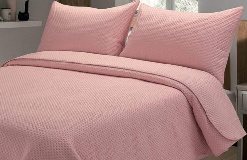 OLIVIA ROCCO Capri Embossed Luxury Bedspread Set With Quilted Throw And Duvet Matching