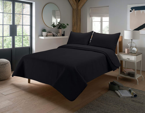 OLIVIA ROCCO Capri Embossed Luxury Bedspread Set With Quilted Throw And Duvet Matching