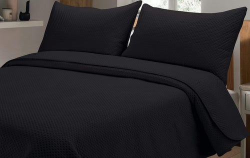 OLIVIA ROCCO Capri Embossed Luxury Bedspread Set With Quilted Throw And Duvet Matching
