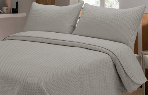 OLIVIA ROCCO Capri Embossed Luxury Bedspread Set With Quilted Throw And Duvet Matching