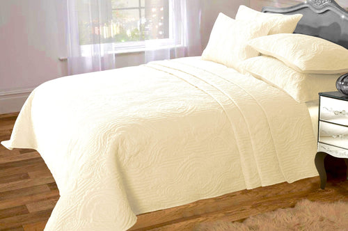 OLIVIA ROCCO Sorrento Embossed Quilted Bedspread Set Versatile Sofa Or Bedding Hotel-Quality Everyday Comfort