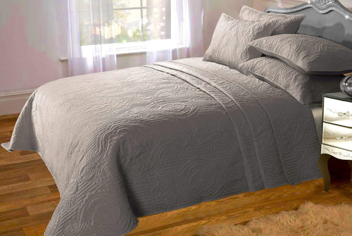 OLIVIA ROCCO Sorrento Embossed Quilted Bedspread Set Versatile Sofa Or Bedding Hotel-Quality Everyday Comfort