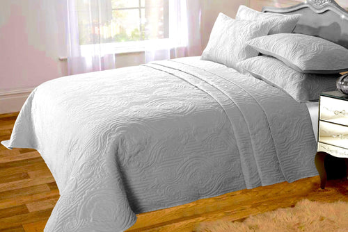 OLIVIA ROCCO Sorrento Embossed Quilted Bedspread Set Versatile Sofa Or Bedding Hotel-Quality Everyday Comfort