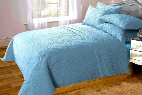 OLIVIA ROCCO Sorrento Embossed Quilted Bedspread Set Versatile Sofa Or Bedding Hotel-Quality Everyday Comfort