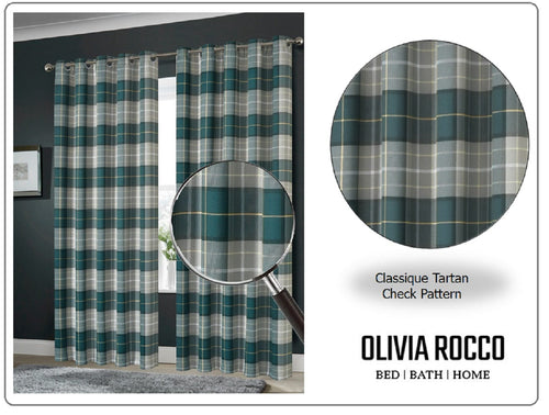 OLIVIA ROCCO Blackout Thermal Curtains Check Marble Design Light Blocking Panels Multiple