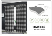 OLIVIA ROCCO Blackout Thermal Curtains Check Marble Design Light Blocking Panels Multiple
