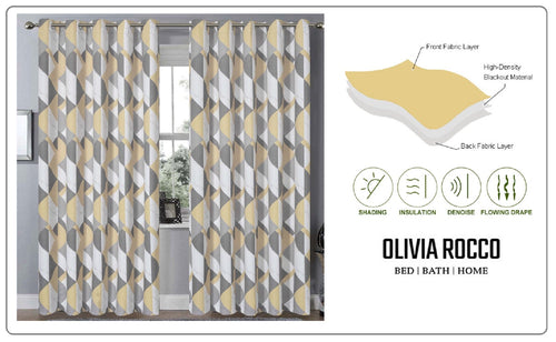OLIVIA ROCCO Blackout Thermal Curtains Check Marble Design Light Blocking Panels Multiple