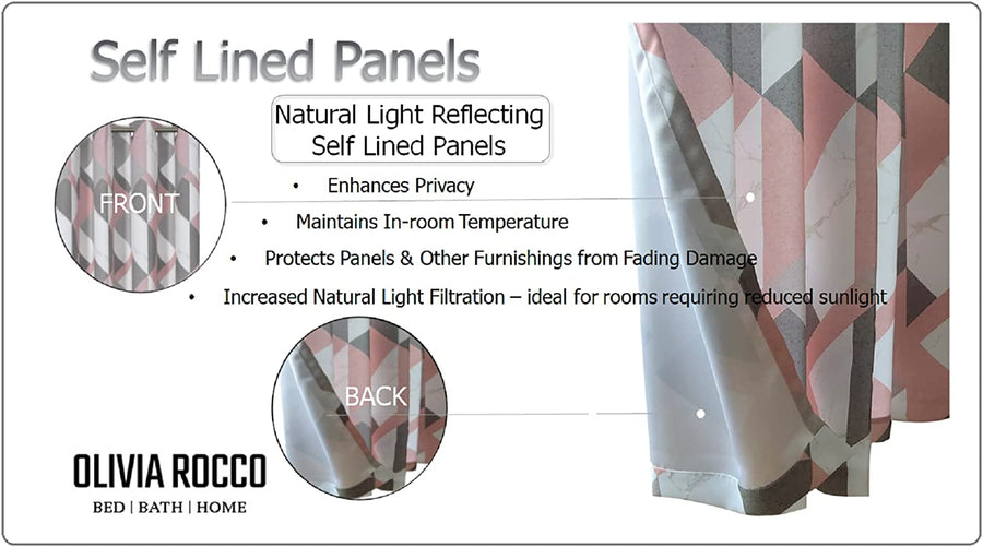 OLIVIA ROCCO Blackout Thermal Curtains Check Marble Design Light Blocking Panels Multiple