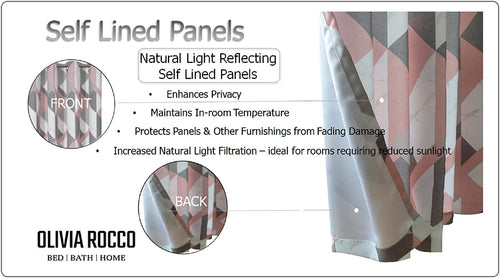 OLIVIA ROCCO Blackout Thermal Curtains Check Marble Design Light Blocking Panels Multiple