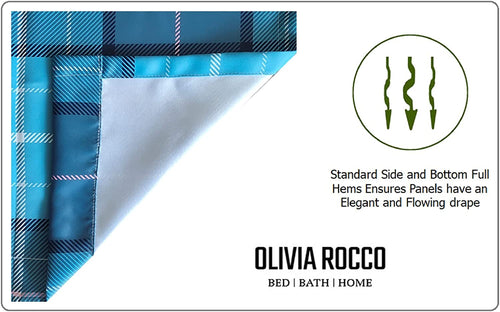 OLIVIA ROCCO Blackout Thermal Curtains Check Marble Design Light Blocking Panels Multiple