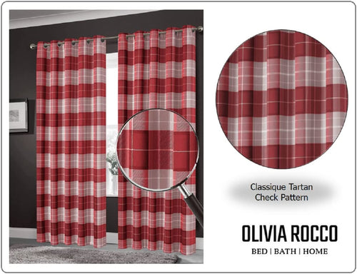 OLIVIA ROCCO Blackout Thermal Curtains Check Marble Design Light Blocking Panels Multiple