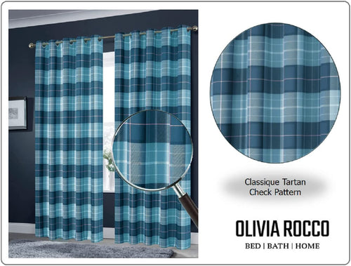 OLIVIA ROCCO Blackout Thermal Curtains Check Marble Design Light Blocking Panels Multiple