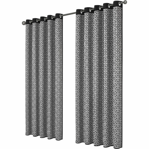 OLIVIA ROCCO Milano Geometric Blackout Curtains Thermal Insulated Eyelet Pair Pencil Pleat
