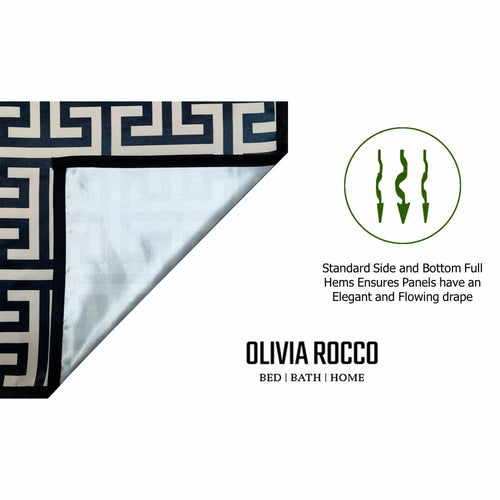 OLIVIA ROCCO Milano Geometric Blackout Curtains Thermal Insulated Eyelet Pair Pencil Pleat