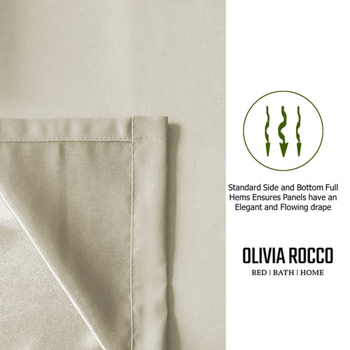 OLIVIA ROCCO Blackout Thermal Eyelet Curtains Natural colour Energy Efficient Ring Top