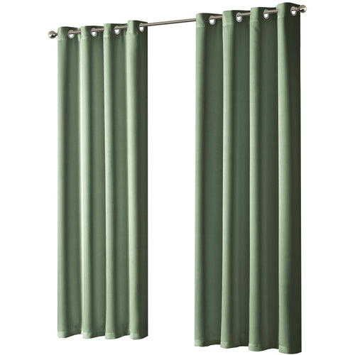 OLIVIA ROCCO Blackout Sage Green Eyelet Curtains Thermal Ring Top Window Treatments