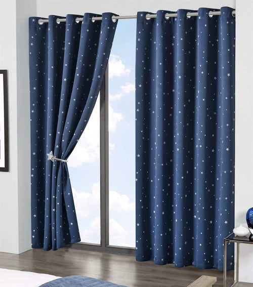 OLIVIA ROCCO Glow In The Dark Blackout Curtains With Thermal Panels Eyelet Pencil Pleat
