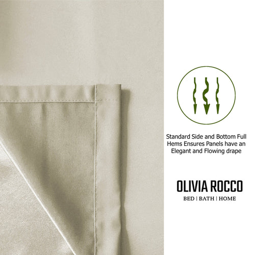 OLIVIA ROCCO Diamante Natural Blackout Eyelet Curtains With Tie Backs Thermal Ring Top