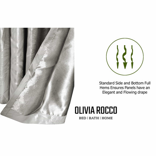 OLIVIA ROCCO Leaf Natural Sparkle Blackout Curtains Super Soft Thermal Insulated Eyelet