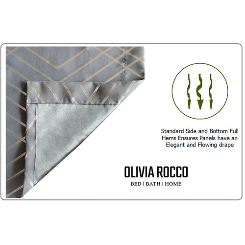 OLIVIA ROCCO Geometric Sparkle Blackout Curtains Silver Eyelet Ring Top Soft Thermal