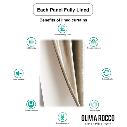 OLIVIA ROCCO Paris Eyelet Jacquard Curtains Natural Geometric Pattern Thermal Insulated