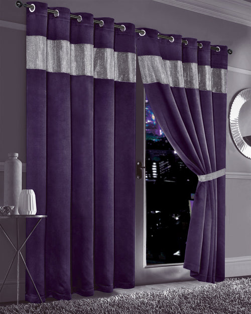 OLIVIA ROCCO Diamante Blackout Curtains With Glitz Detailing Eyelet Ring Top Sold As Pair