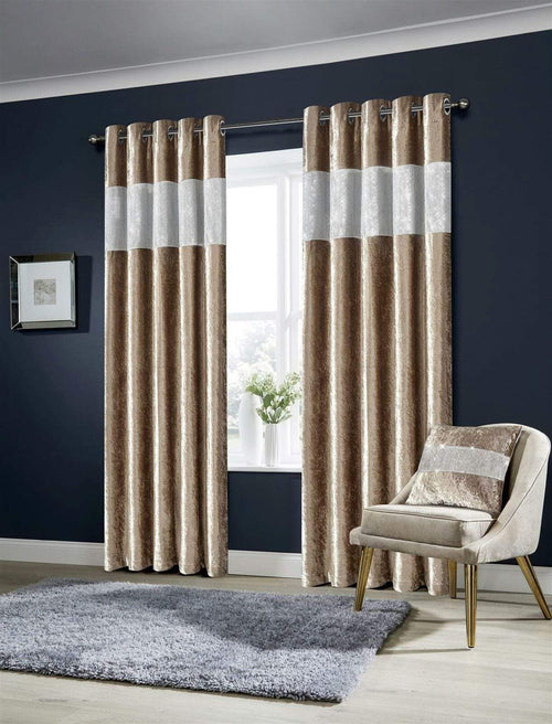 OLIVIA ROCCO Diamante Crushed Velvet Blackout Curtains Fully Lined Eyelet Ring Top