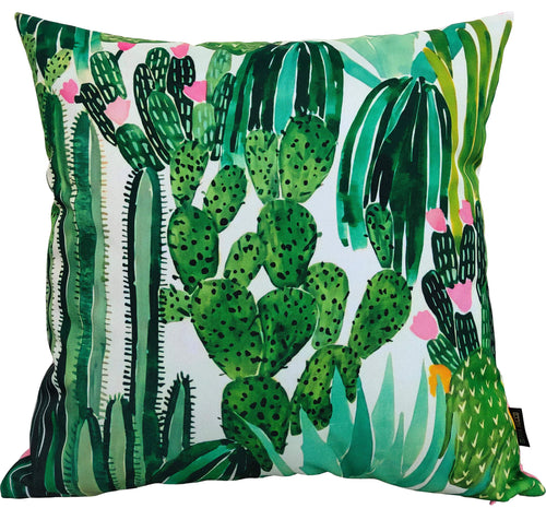 OLIVIA ROCCO Cactus Outdoor Waterproof Cushion Covers 43 x 43 cm Garden Patio for Sofa and Bedroom Styling