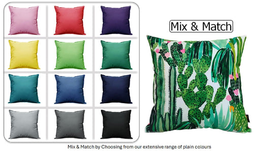 OLIVIA ROCCO Cactus Outdoor Waterproof Cushion Covers 43 x 43 cm Garden Patio for Sofa and Bedroom Styling