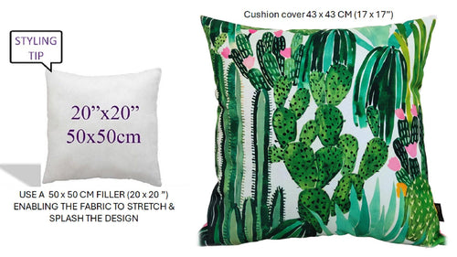 OLIVIA ROCCO Cactus Outdoor Waterproof Cushion Covers 43 x 43 cm Garden Patio for Sofa and Bedroom Styling