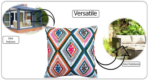 OLIVIA ROCCO Vibrant Meze Outdoor Waterproof Cushion Covers 43 x 43 cm Garden Patio