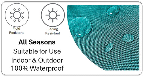 OLIVIA ROCCO Meze Teal Waterproof Cushion Covers 43 x 43 cm Reversible Breathable Indoor