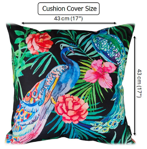 OLIVIA ROCCO Peacock Waterproof Cushion Covers 43 X 43 CM Reversible Breathable Bedroom Refresh Sofa Accent