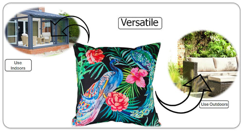 OLIVIA ROCCO Peacock Waterproof Cushion Covers 43 X 43 CM Reversible Breathable Bedroom Refresh Sofa Accent
